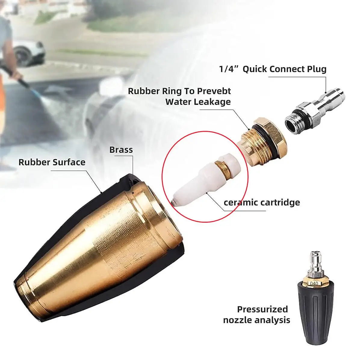 1 PC Replacement Ceramic Core Tip For High Pressure Rotating Turbo Sprayer Repair Kit