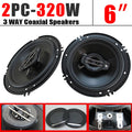 2pcs 6 Inch 320W 3 Way Universal Car Coaxial Car Music Stereo Full Range Hi-Fi for Car Truck Door Speakers Surround Sound System