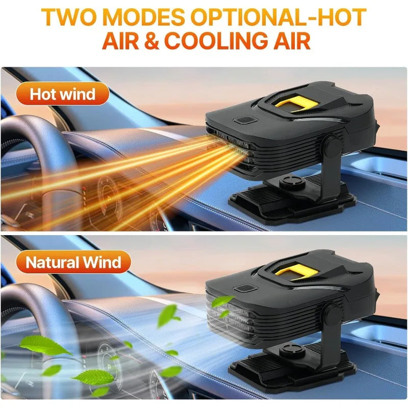 Electric Car Heater Air Cooler Fan 12V 150W Portable Demister Defroster Heating Fan Dryer Windshield Defogging Accessroies