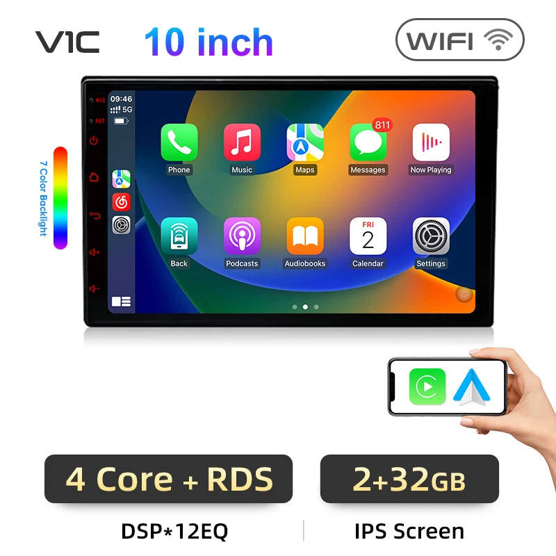 Junsun 7 9 10 inch Universal Car Radio Wireless CarPlay for Apple Android Auto 4G Car Intelligent Systems DSP IPS Touch Screen