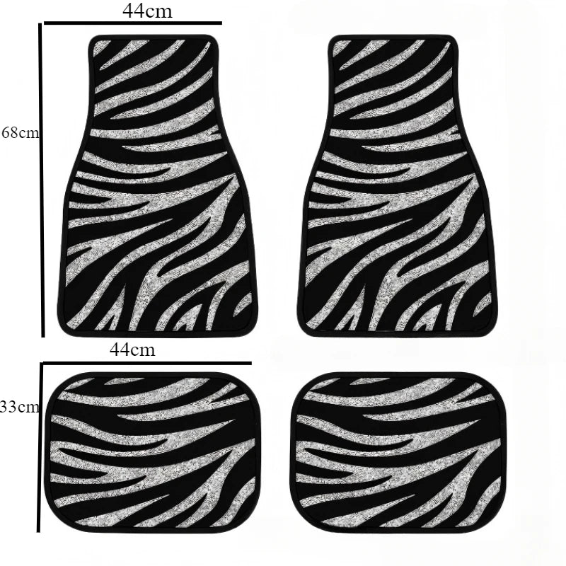 Leopard Print Car Floor Mats Set, All-Weather Universal Size for Front and Rear Seats, Suitable for SUVs, Limousines, LKWs