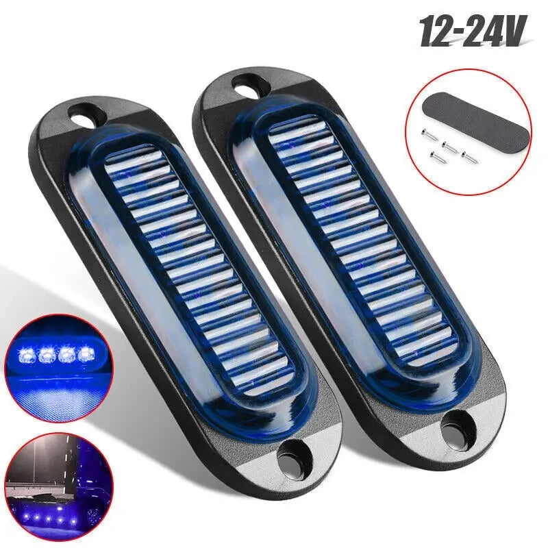 12-24V Universal 4 LED Side Marker Lights Waterproof Clearance Lamps Indicator Lamp Signal Light Truck Trailer Van Pickup Boat
