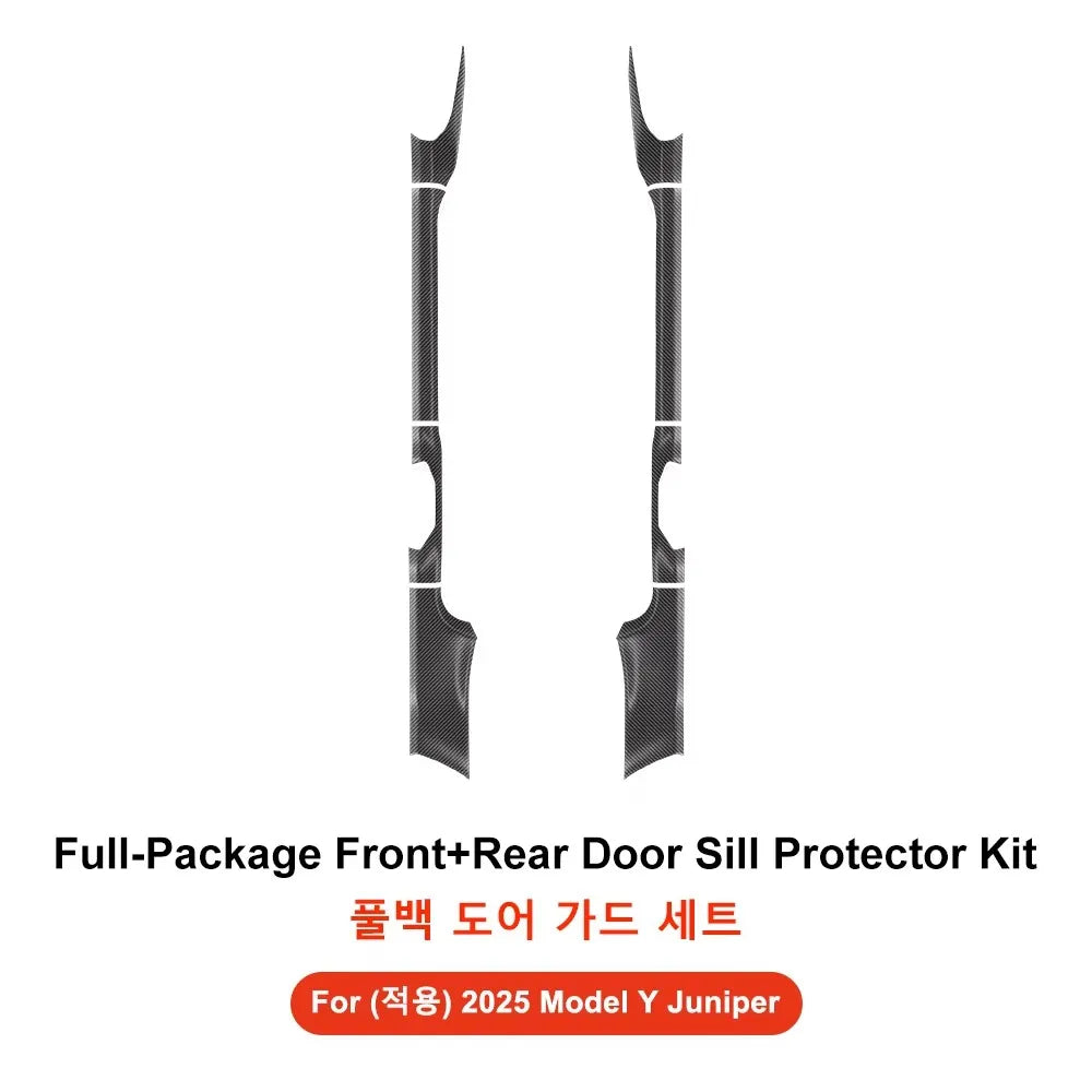 YZ For Tesla Model Y Juniper 2025 TPE Floor Mat Carbon fiber pattern Car waterproof Anti-Slip Trunk Floor Liner Backrest Mats