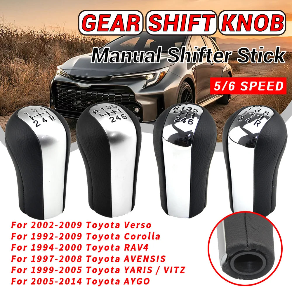 5 6 Speed Gear Shift Knob Lever Shifter Stick Gaiter Boot Cover for Toyota Corolla AYGO Verso RAV4 YARIS VITZ Car Accessories