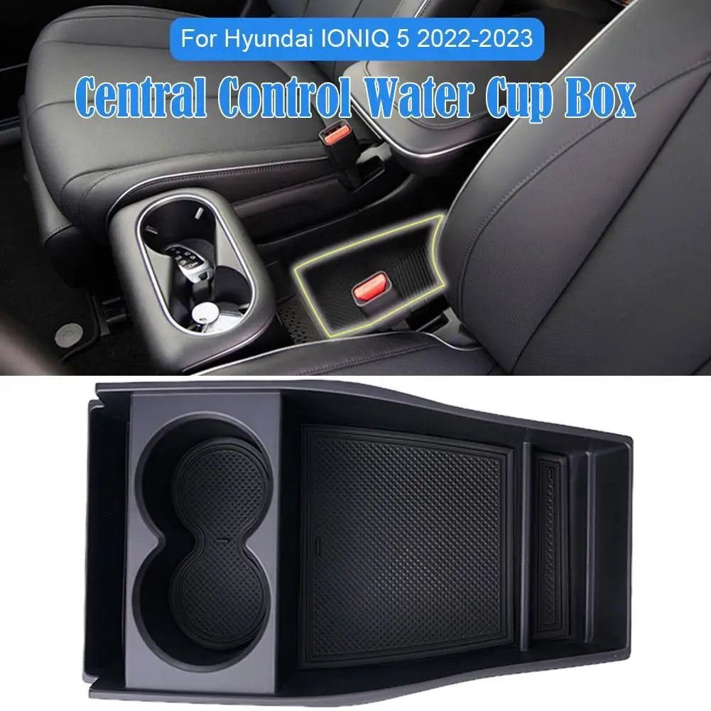 For Hyundai IONIQ 5 2022 2023 Armrest Storage Box Cup Holder Organizer Tray Center Console Stowing Tidying Car Accessories
