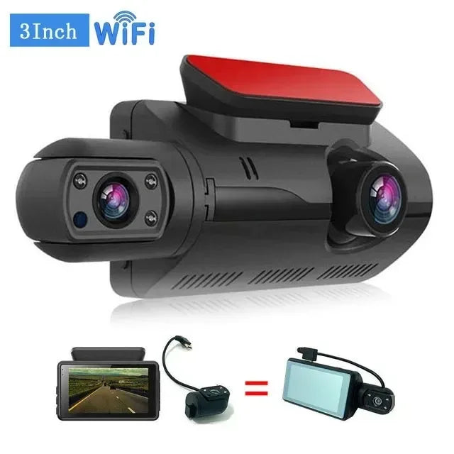 ZUIDID Dual Lens Dash Cam for Cars Black Box HD Car Video Recorder with WIFI Night Vision G-sensor Loop Recording Dvr Car Camera