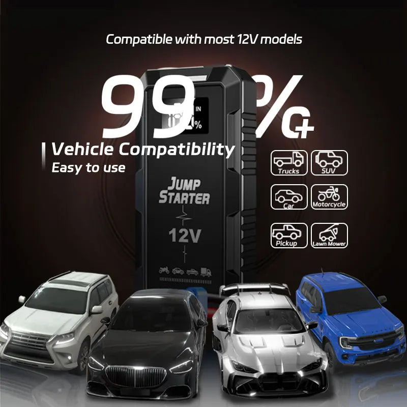 Portable Charger Car Booster 8000mAh High-power Automobile Emergency Starting Power Supply Car Starter with Lighting Accessory