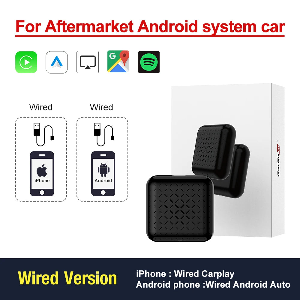CarlinKit Wred & Wireless Android Auto & CarPlay Dongle Car USB Adapter For Aftermarket Android Car Radio Mirrorlink Split Sceen