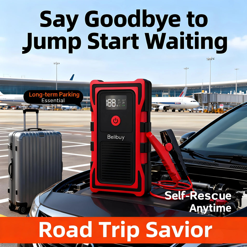 2000A Car Jump Starter, Power Bank and Emergency LED Light for All Diesel/Gasoline Cars 12V with Digital Display