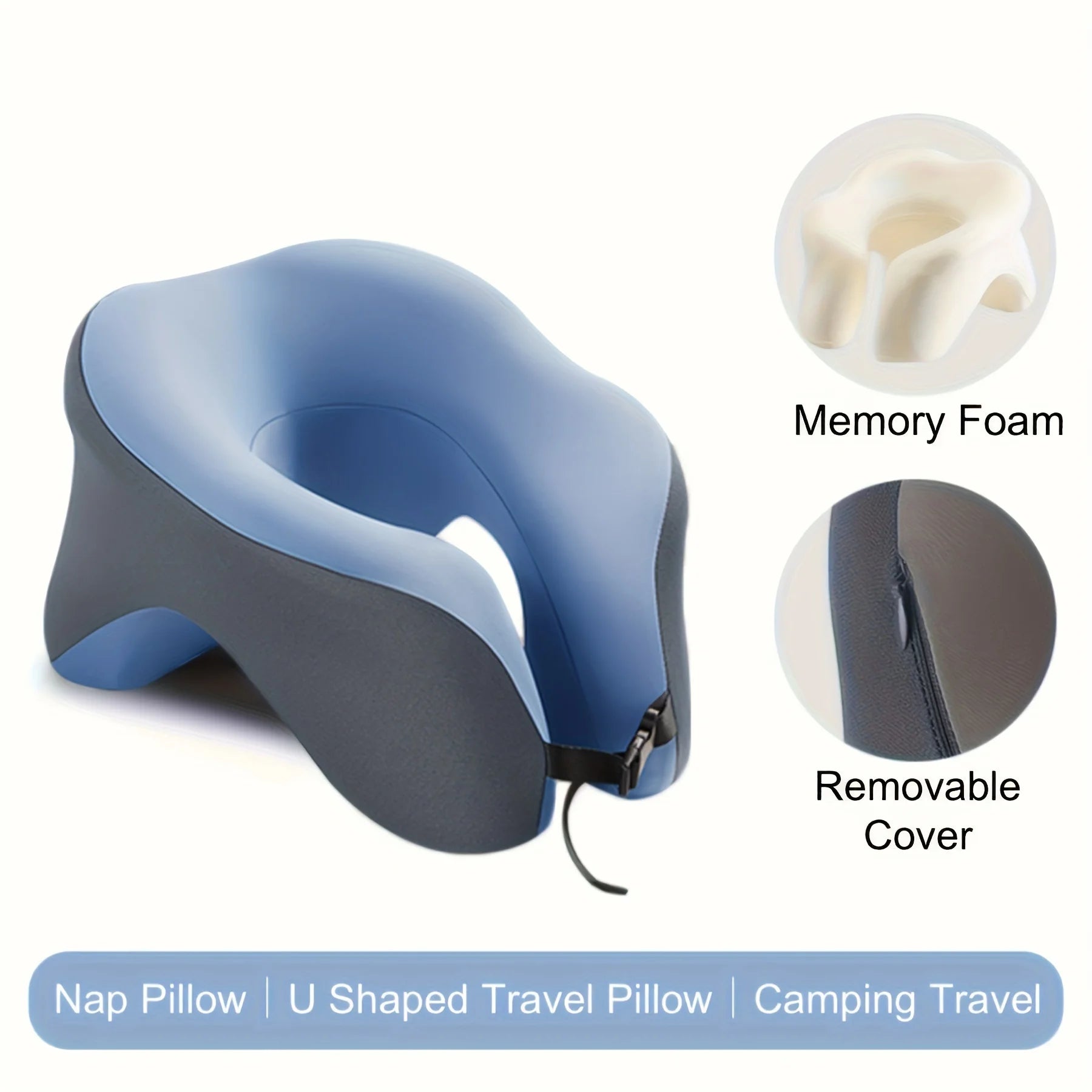 Nap Pillow, Travel U-Shaped Pillow, Neck and Cervical Spine Pillow, Airplane Car Office Home Headrest, Neck Support Pillow, Tummy Sleeping Pillow, Memory Foam Core Pillow.