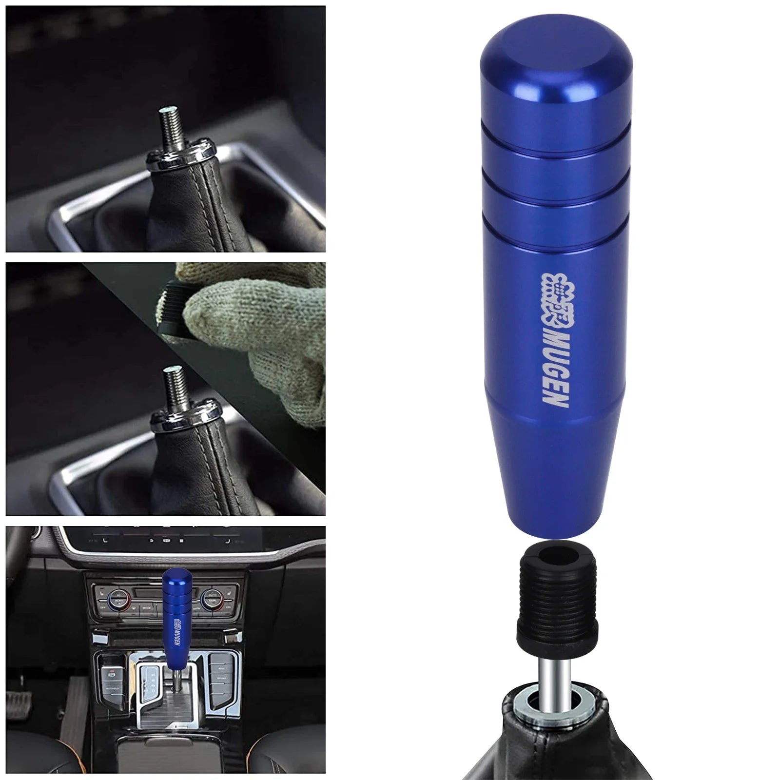Universal Car 13CM Aluminium Gear Shift Knob Mugen Electroplating Color Manual Lever Shifter Dandle Extended Manual Transmission