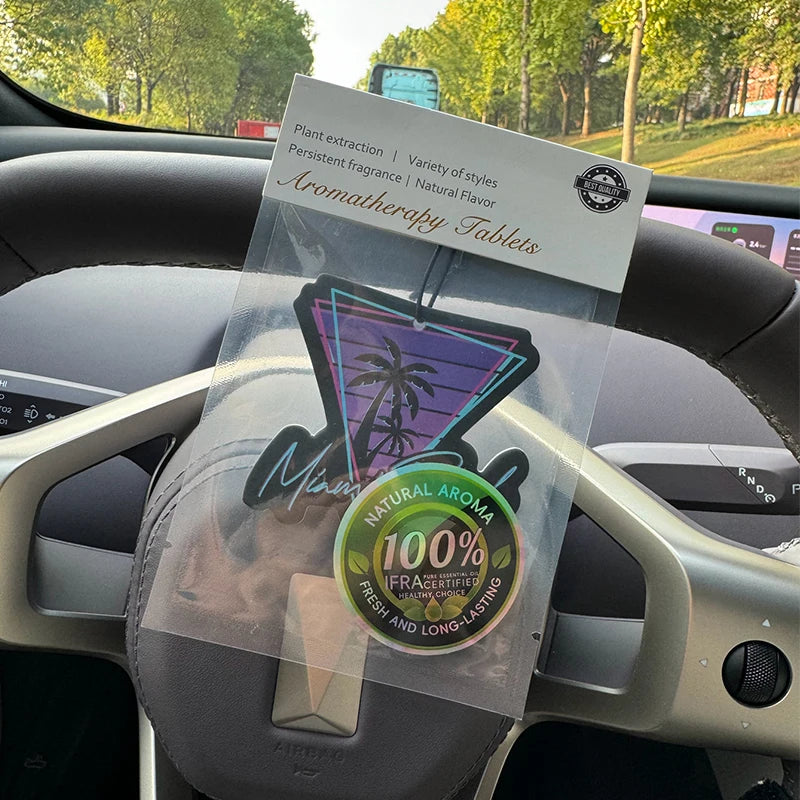 Miami Beach Bahamian Sea Breeze Scent (Romantic Flavor) Car Air Freshener, Wardrobe Air Freshener, Perfume, Rearview Mirror Decoration, Car Accessories Interior Pendant, Natural Fragrance Purifies the Air, Cartoon Toilet Sach