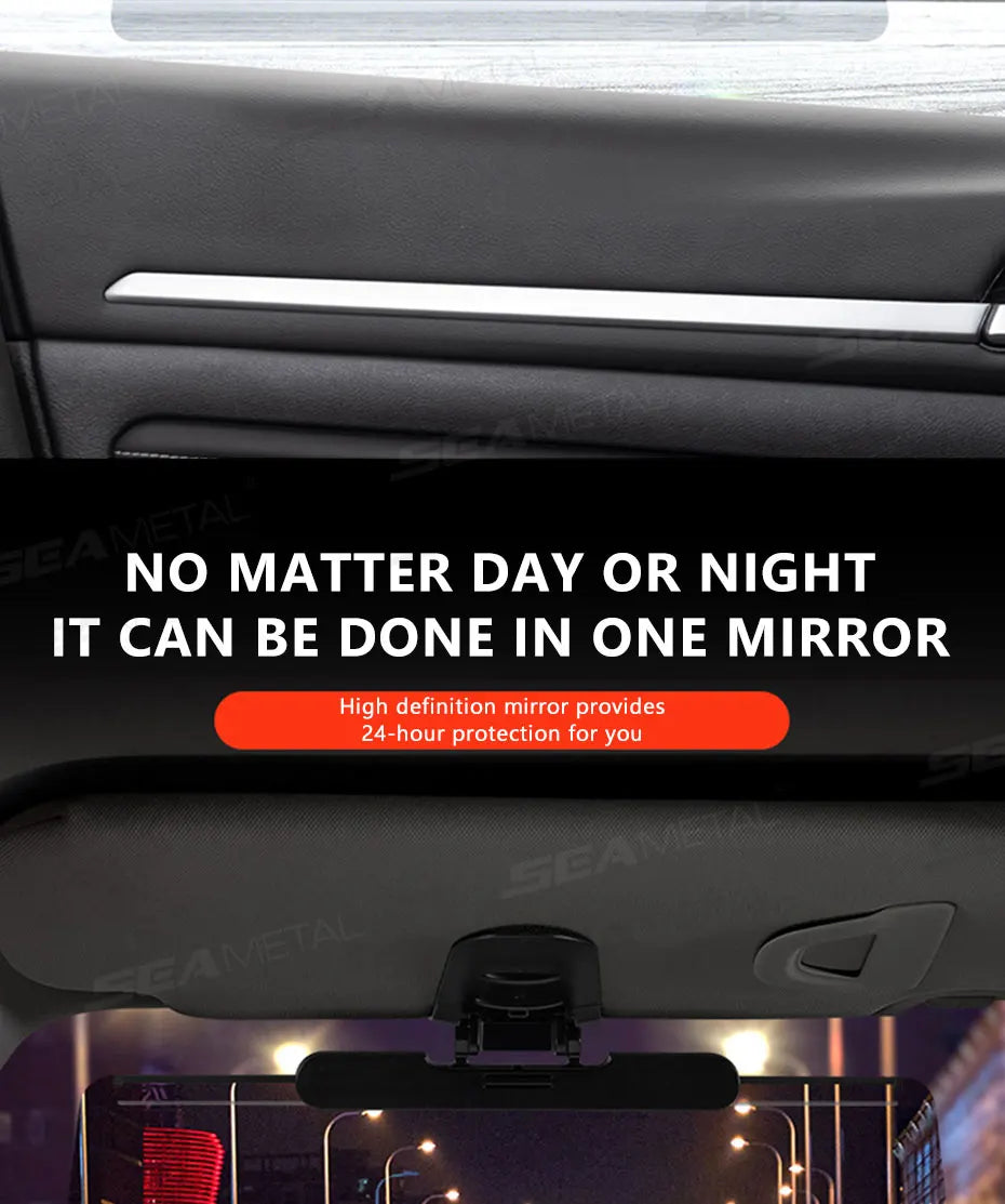 SEAMETAL Car Sun Visor Sunshade Goggles Anti-UV Adjustable Car Mounted Mirror Sun Visor Extender Safety Driving Car Accessories