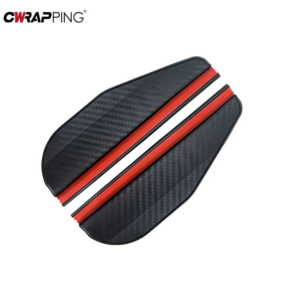 2PCS Car Rearview Mirror Rain Eyebrow Carbon Fiber Pattern Car Universal Rain Shield Rain Shield Reversing Mirror Rain Shield