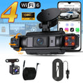 Car Dash Cam 4 Channel Black Box WiFi Driving Camera FHD 1080P Front Left Right Rear Night Vision Loop Recording add Hardwirekit