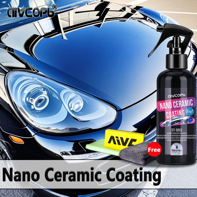 3 In 1 Ceramic Car Coating Spray Nano Ceramic Coating For Auto Paint Care Crystal Durable Protection Paintwork Shine Shield