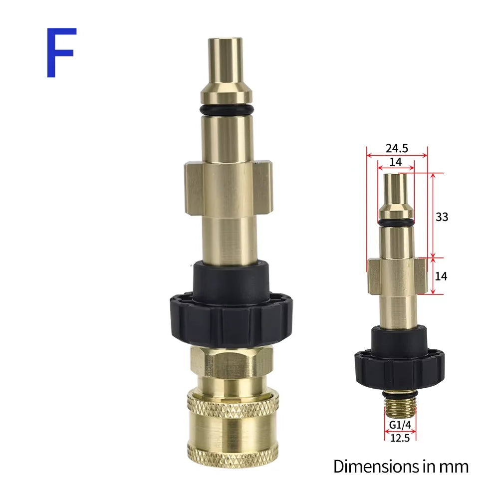 Pressure Washer Quick Connector 1/4" to Spray Gun Wand Lance Bayonet Adapter 1/4" quick disconnect release fitting for Karcher