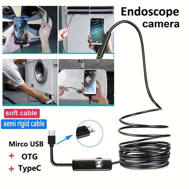 Mini HD Endoscope Camera Waterproof IP67 Industrial Camera Endoscope for Android Phone Camera Pipe Inspection Industrial Auto