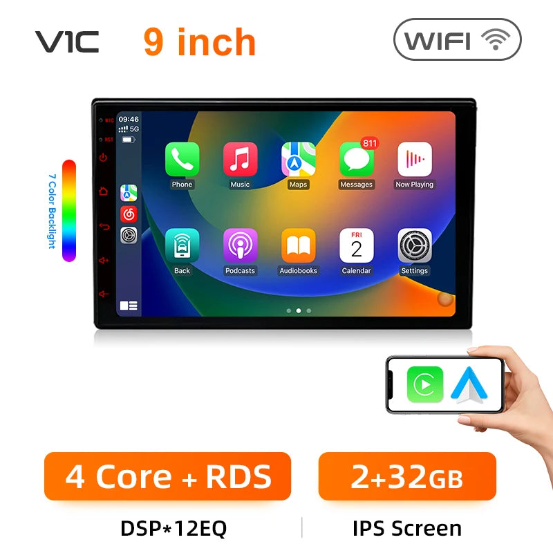 Junsun 7 9 10 inch Universal Car Radio Wireless CarPlay for Apple Android Auto 4G Car Intelligent Systems DSP IPS Touch Screen