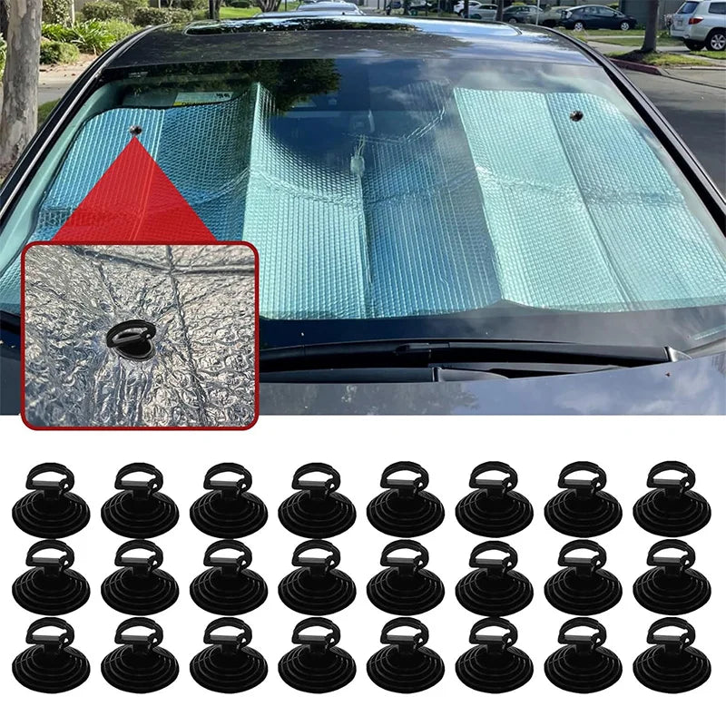 16PCS Car Glass Windshield Sunshade Suction Cups Universal PVC Window Suction Cups for Car Shades Windows Kitchen Bathroom 35mm