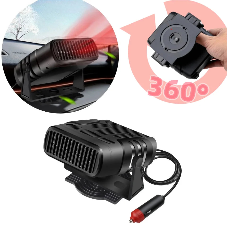 Portable Car Cooling Heater Defroster 12V 24V Dual Mode Fan Electric Windshield Demister Fast Heating Drying Auto Vehicle