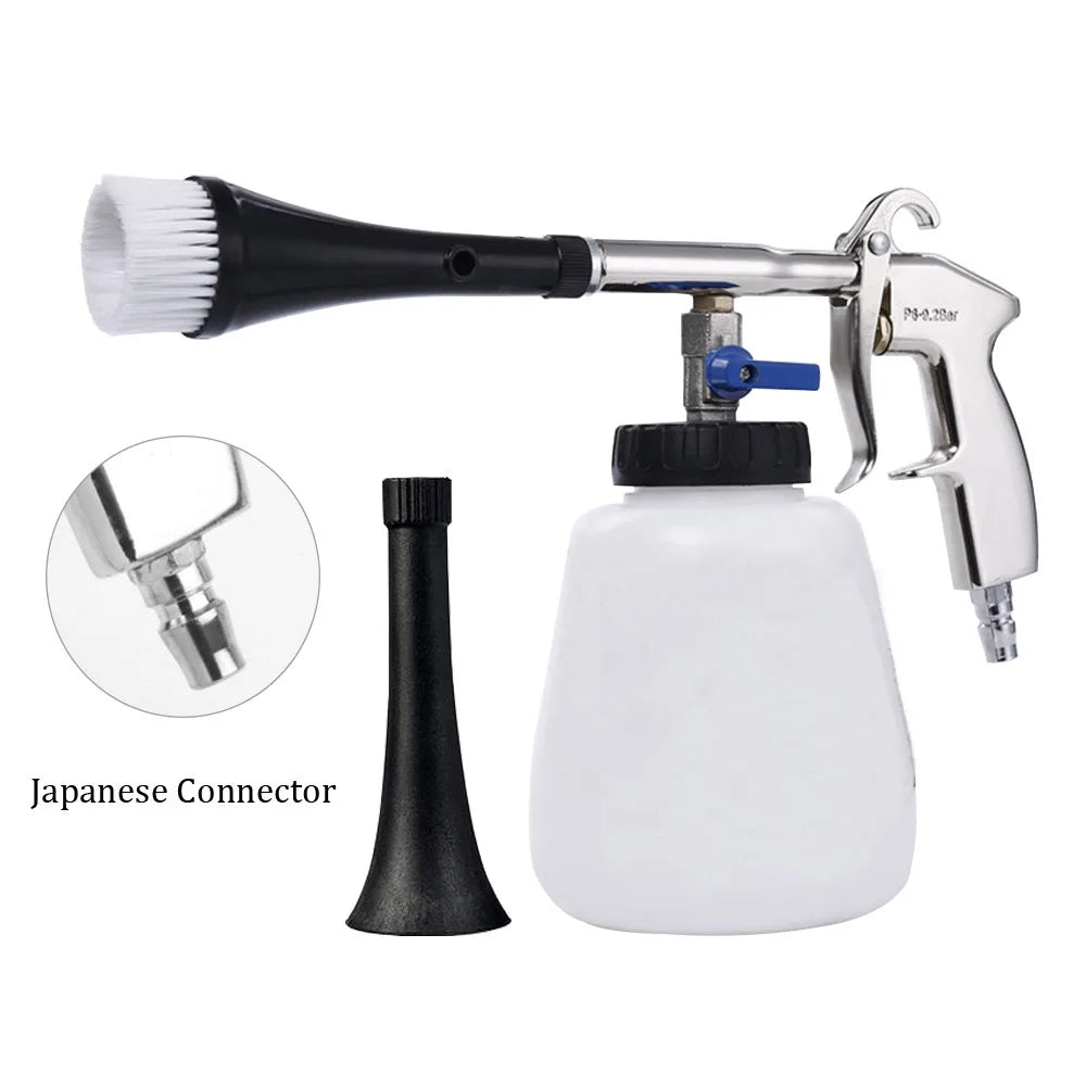 High Pressure Washer Detail Brush Tornado Car Washer Car Interior Deep Cleaning Gun With Brush Air Operated European Connector