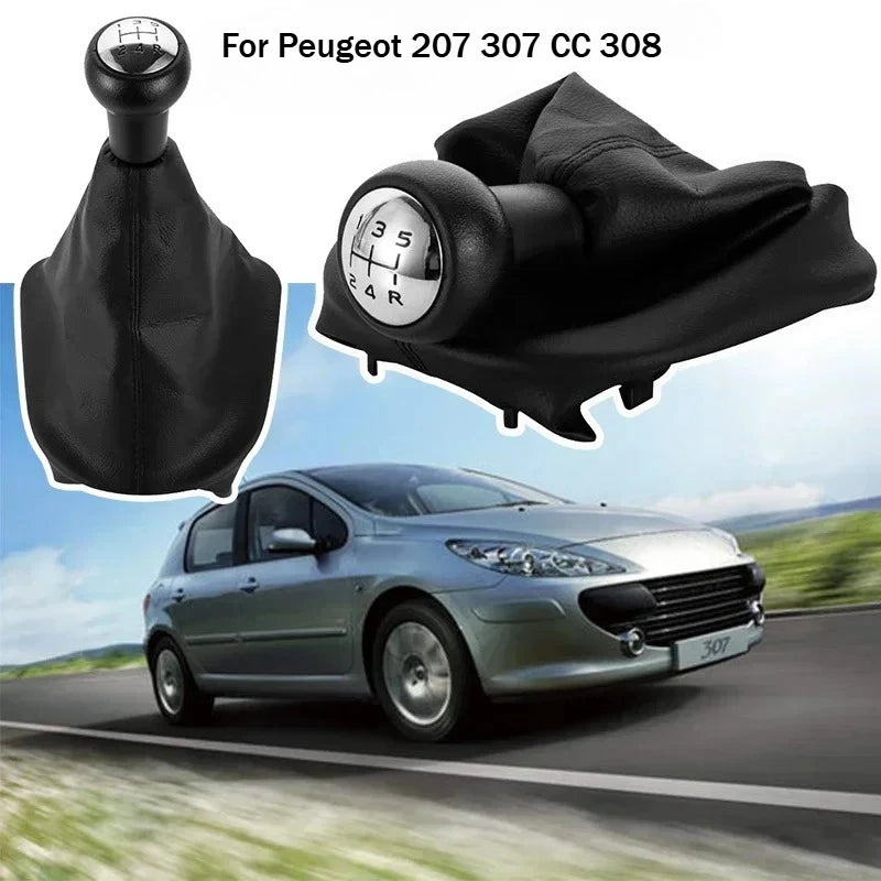 5 Speed Gear Shift Knob Shifter Lever Stick Gaiter Boot PU Cover for Peugeot 206 207 307 CC Citroen C3/C5/Xsara Car Accessories