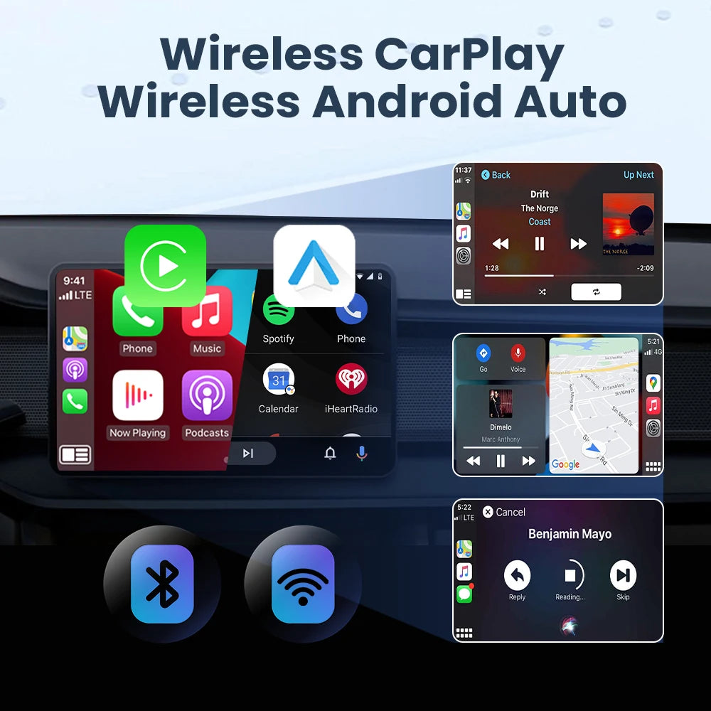 New Carplay Android Auto Auto 2 In-1 Wired To Wireless Magic Box Android Auto Car Machine Interconnect Box Plug and Playback