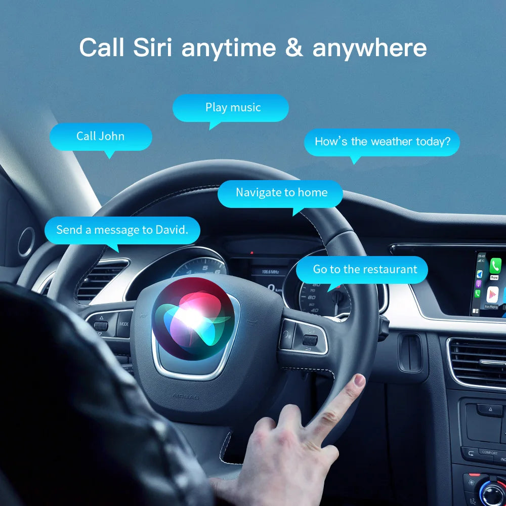 AUTOABC Wireless CarPlay Android Auto Interface for Audi A3 A4 A5 Q2 Q7 Q5L 8V Cassette with MIB AirPlay Mirror Link Multimedia