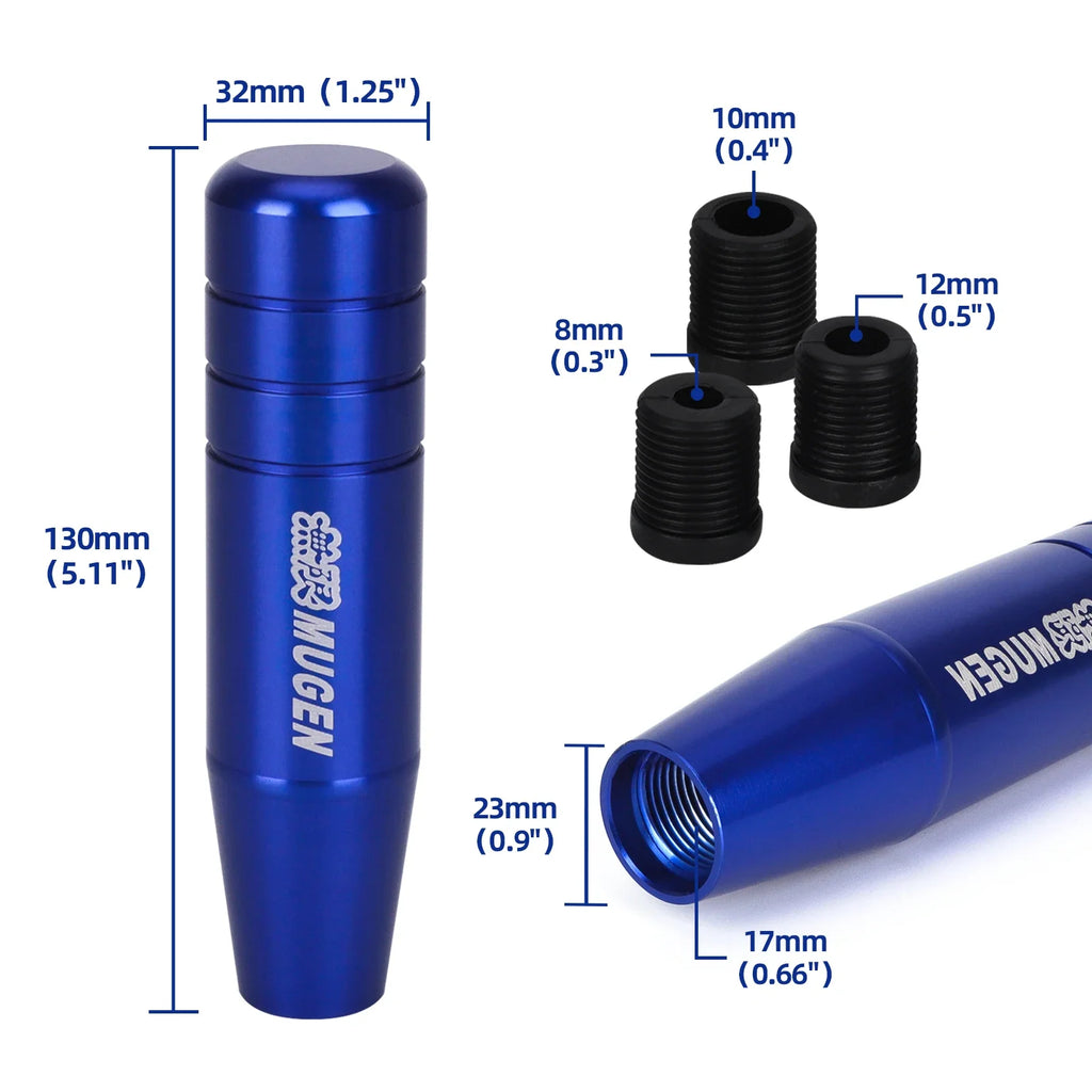 Universal Car 13CM Aluminium Gear Shift Knob Mugen Electroplating Color Manual Lever Shifter Dandle Extended Manual Transmission