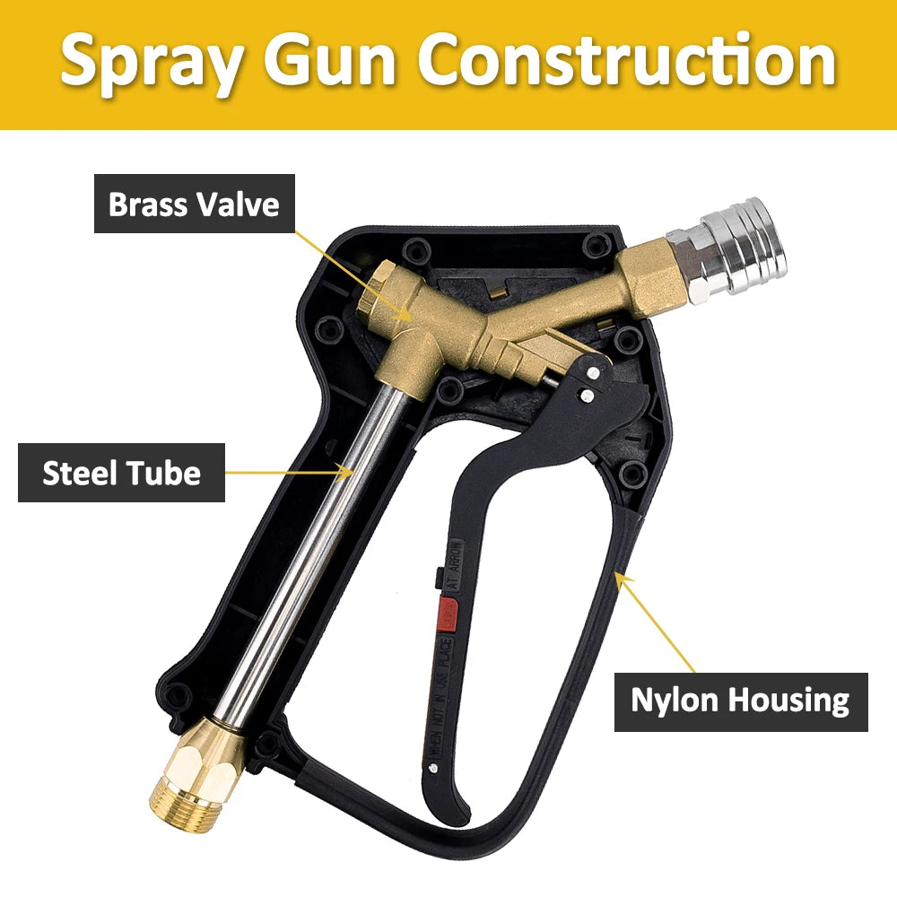 Replacement High Pressure Short Washer Gun ST-2300.Power Washer Trigger Spray Gun with 1/4" Quick Connector Max 310 Bar 4500 PSI