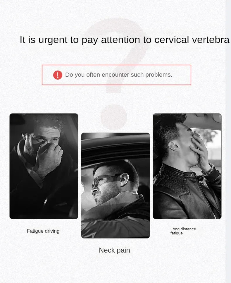 Car Neck Pillow Memory Foam Leather Auto Headrest And Back Cushion Set Seat Lumbar Waist Support Sewing Head Protective Cover