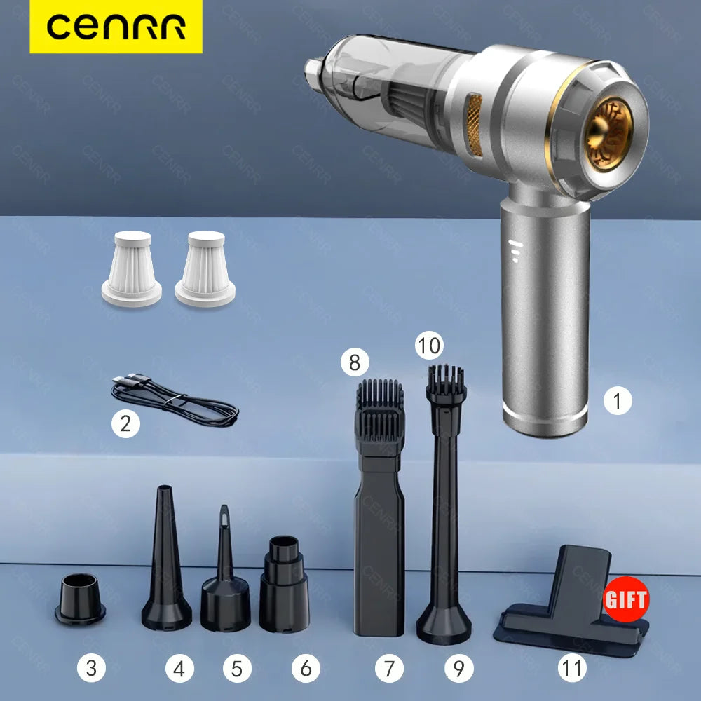 CENRR 998000PA Car Vacuum Cleaner Powerful Portable HandHeld Vacuum Cleaner For Car Wireless Cleaner Robot Car Accessories
