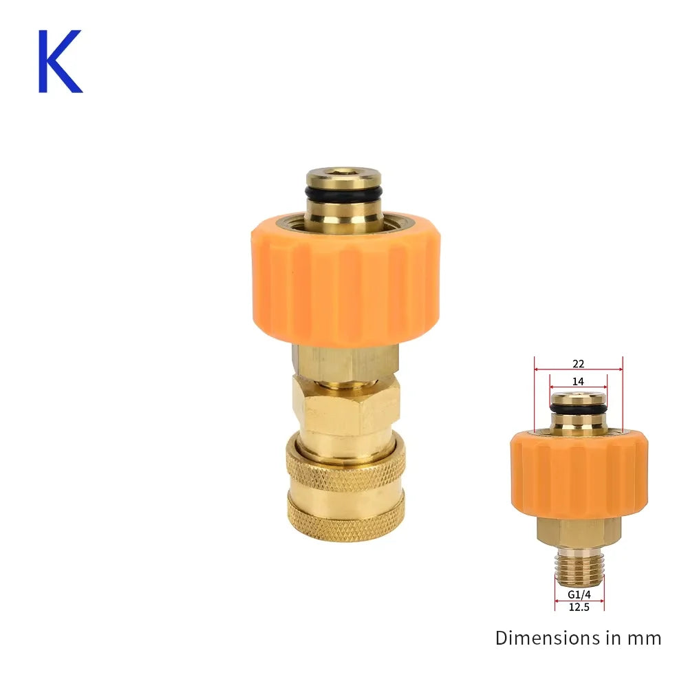 Pressure Washer Quick Connector 1/4" to Spray Gun Wand Lance Bayonet Adapter 1/4" quick disconnect release fitting for Karcher