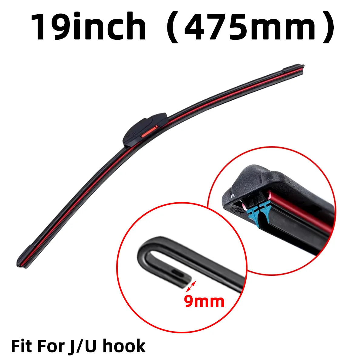 Car Windshield Wiper Blade 13 "14" 16 "18" 19 "20" 21 "22" 24 "26" 28 "Waterproof Wiper Blade J/U Hook Double Rubber Wiper Blade