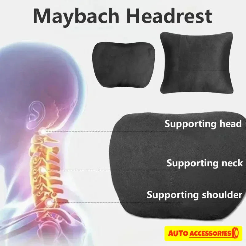 Car Headrest Neck Support Seat / Maybach Design S Class Soft Universal Adjustable Car Pillow Neck Rest Cushion High Quality