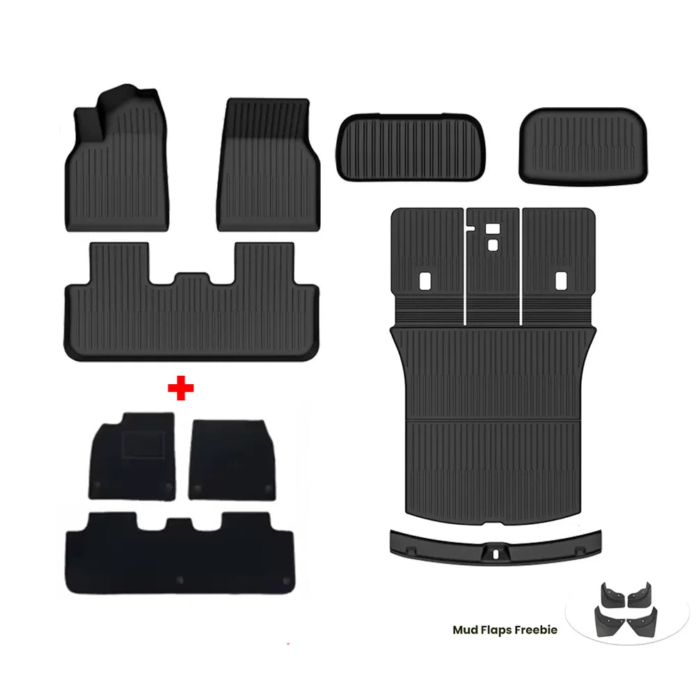 For Tesla New 2025+ Model Y Juniper TPE Anti-slip Floor Mat Waterproof Newest Upgraded Full Set Of  TPE Foot Mats Accessory