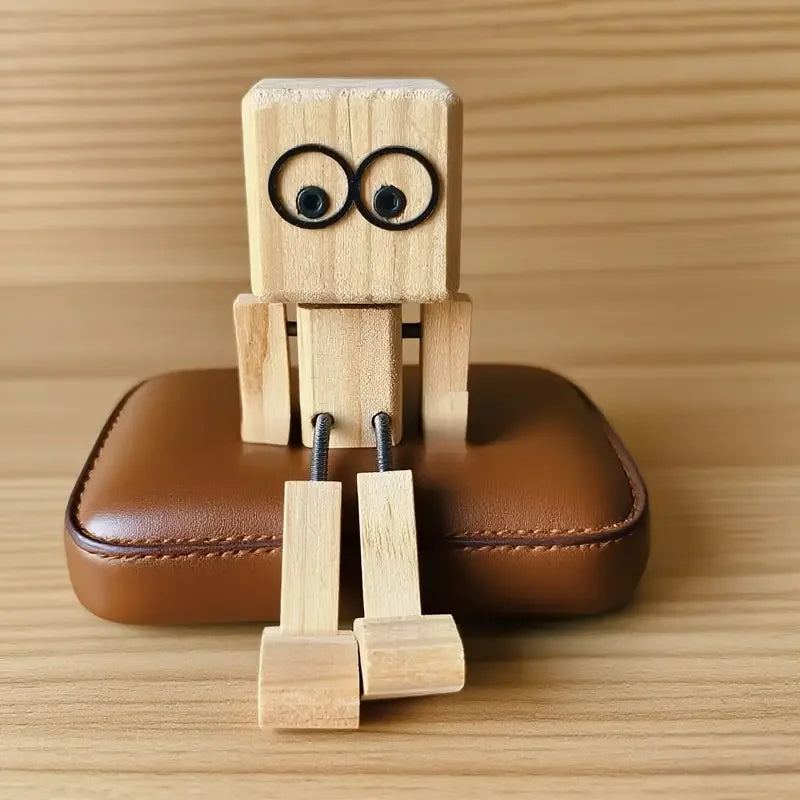 Handcrafted Wooden Rocking Figure - Car Dashboard Decor, Unique Gift for Men, Holiday Present, Playful Design & Detail