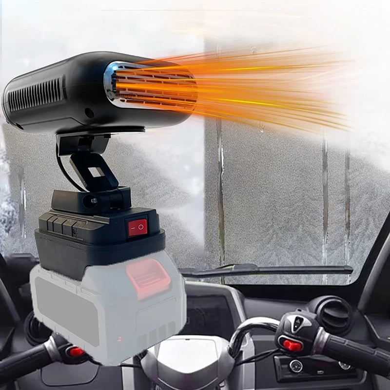 Car Heater Cold Defrosting Snow Demister Warm Wind 360° Rotation Heating Fan For Makita 18V Battery Car Mounted Outdoor Warmer