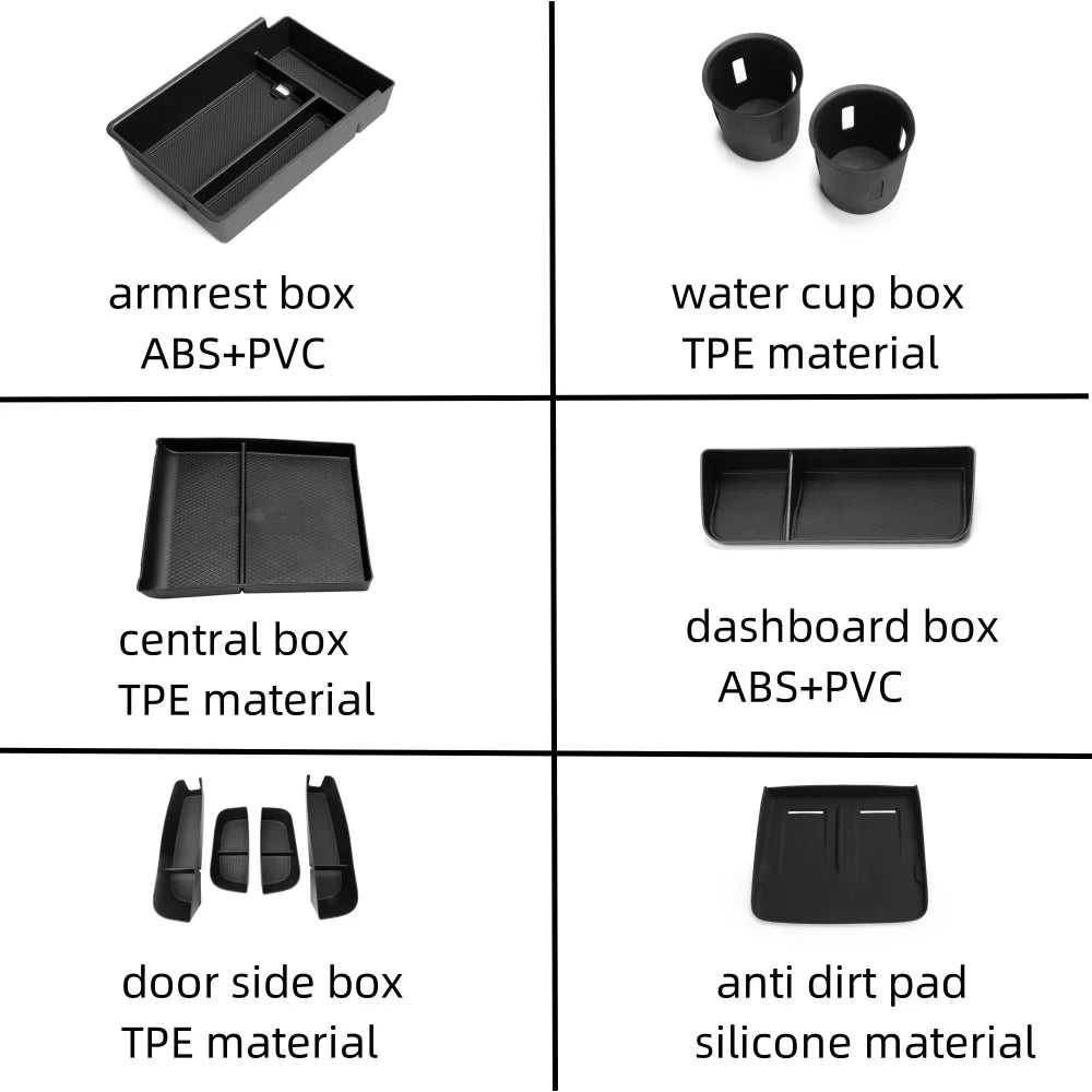 for Xpeng G6 2023 2024 Car Central Storage Box Cup Holder Dashboard Tray Interior Accessories Organizer Tidying Black