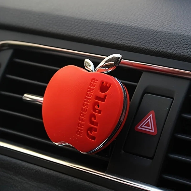 Apple-Shaped Car Air Freshener Floral Scent Decorative Vent Clip Auto Interior Fragrance Accessory