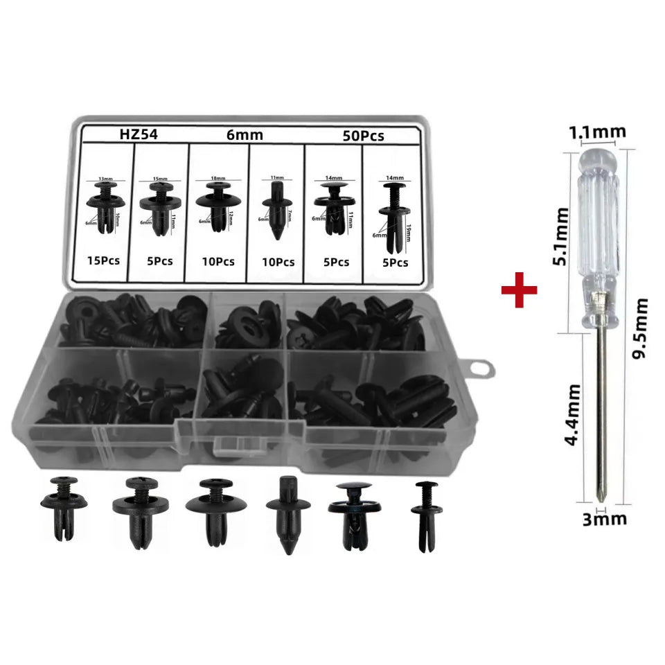 6mm Motorcycle Auto Mudguard Screw Rivet Bag Packed For Mitsubishi Wheel Arch Car Trunk Plastic Fastener Clip Repair Small Box