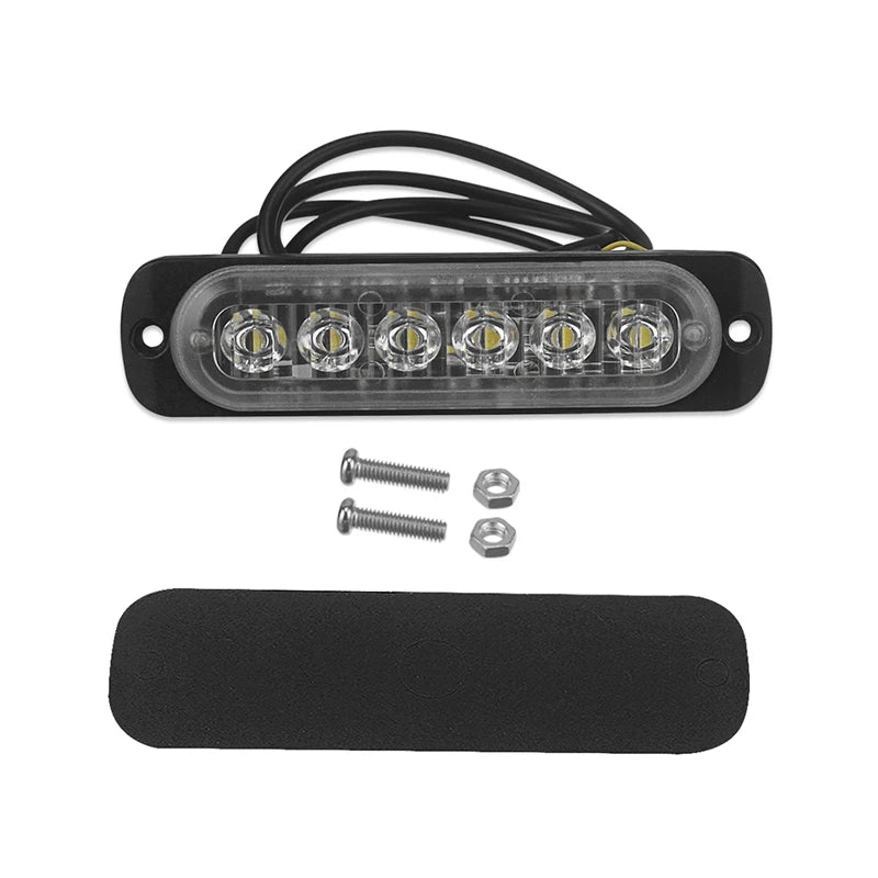 2pcs 12V-24V Fog Lights LED Work Light Flood Light Off-Road Car External Lights White 6 SMD LED Indicator Light Tail Rear Lamps