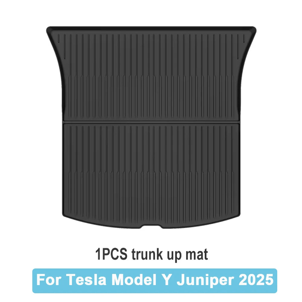 Car Trunk Mat For New Tesla Model Y 2025 Juniper TPE Floor Mats & Cargo Liner All Weather Trunk Mats Floor Liner Backrest Mats