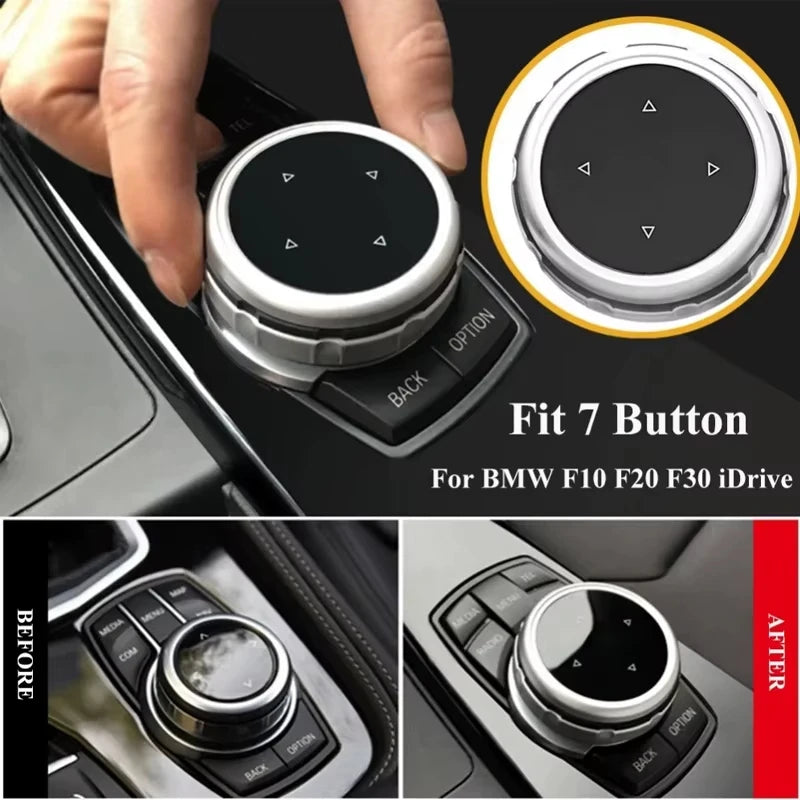 Car Multimedia Big Knob Covers Button Trim Control For BMW F10 F20 F30 IDrive