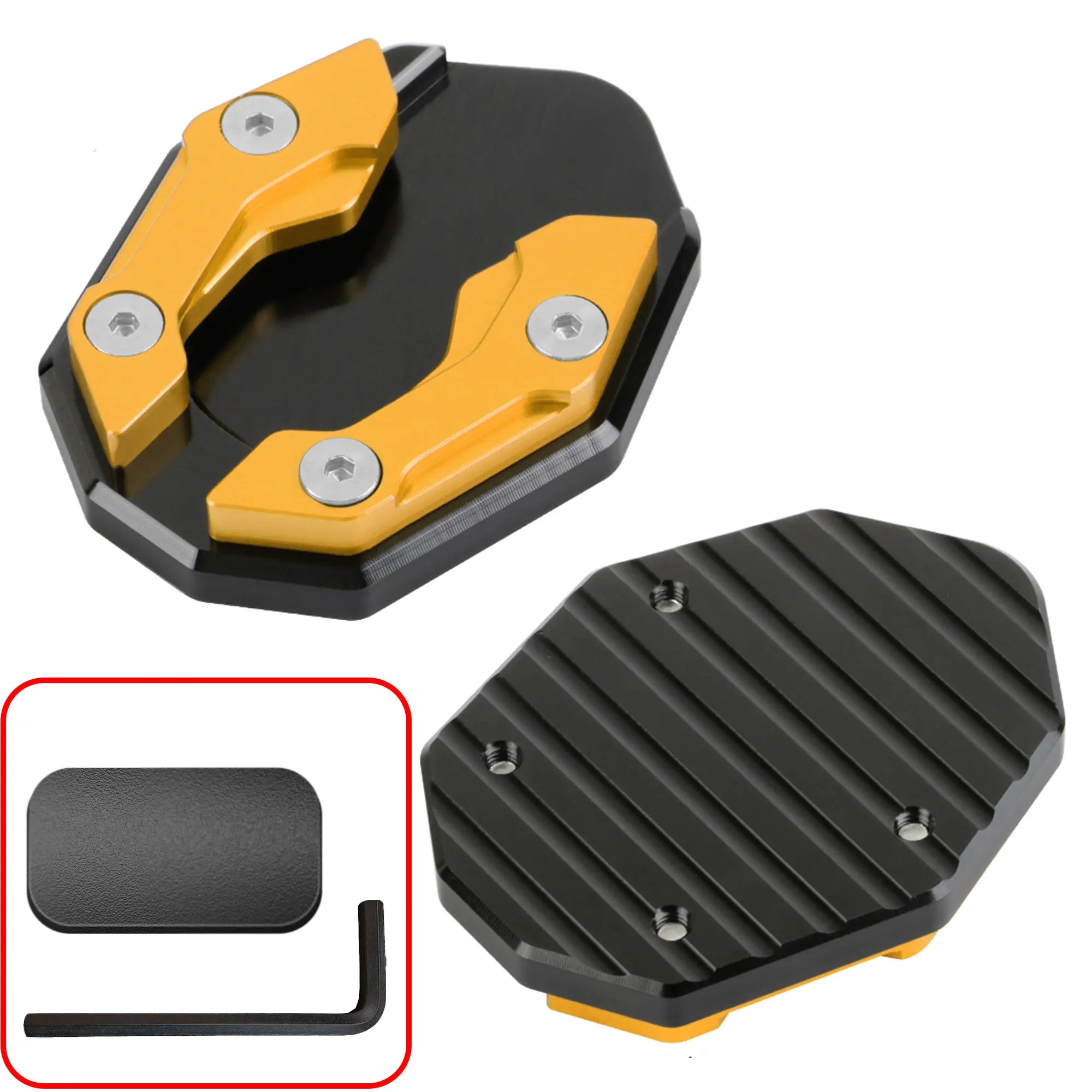 Motorcycle Kickstand Extender Foot Side Stand Extension Pad Support Plate Replacement,Side Parking Stand Foot Pad