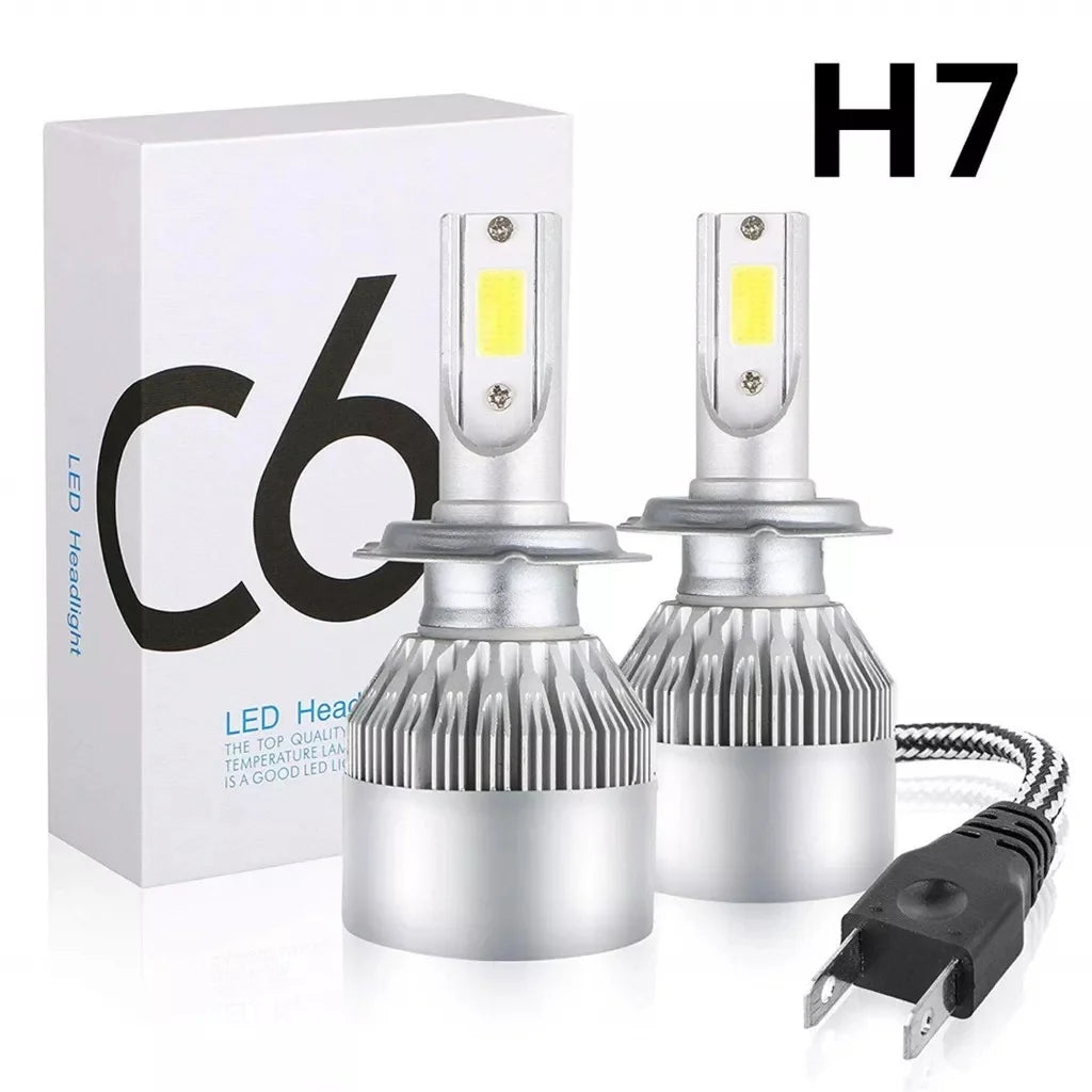 car led headlights 2Pcs C6 H4 H7 H11 9005 9006 7600LM 36W LED Car Headlight Hi / Lo Beam Light Bulbs colour 6000K