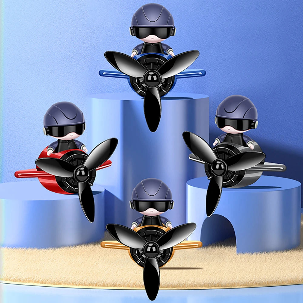 Car Air Freshener Aromatherapy Auto Accessories Interior Perfume Diffuser Creative Air Force Small Aircraft Cartoon Design