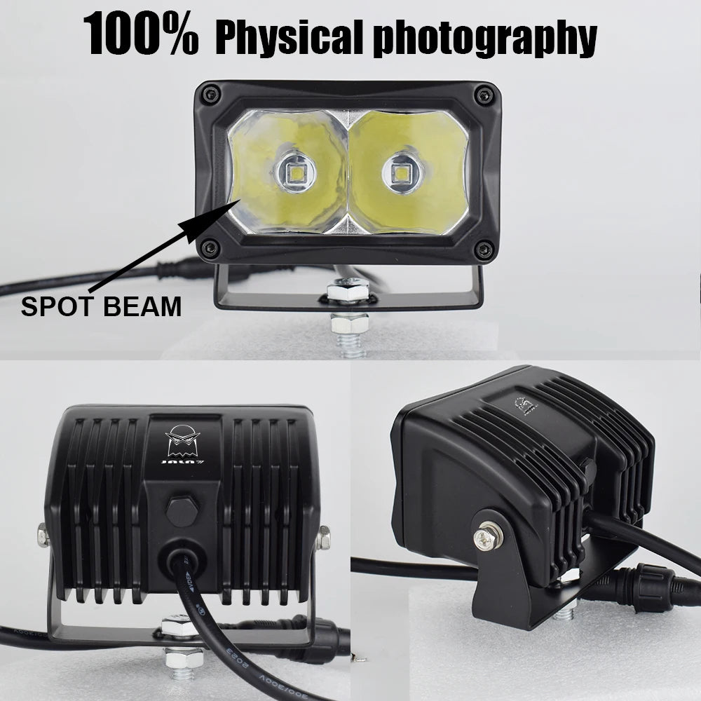 LED Pods LED Driving Lights 3.5 Inch 60W LED Spot Lights Off Road Backup Fog Spotlights Ditch Light 2 Pack for Motorcycle Truck