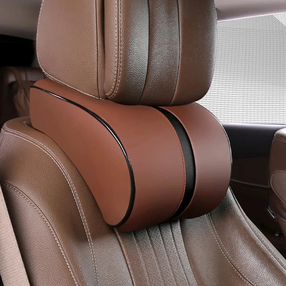 PU Leather Car Headrest Breathable Head Neck Rest Pillow Memory Foam Car Seat Head Support Pillow Neck Cushion Car Accessories